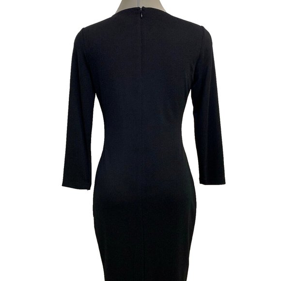 New! Calvin Klein Elegant Flattering Timless BLACK Sheath Dress - Picture 7 of 8